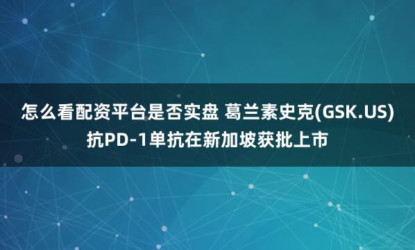 怎么看配资平台是否实盘 葛兰素史克(GSK.US)抗PD-1单抗在新加坡获批上市