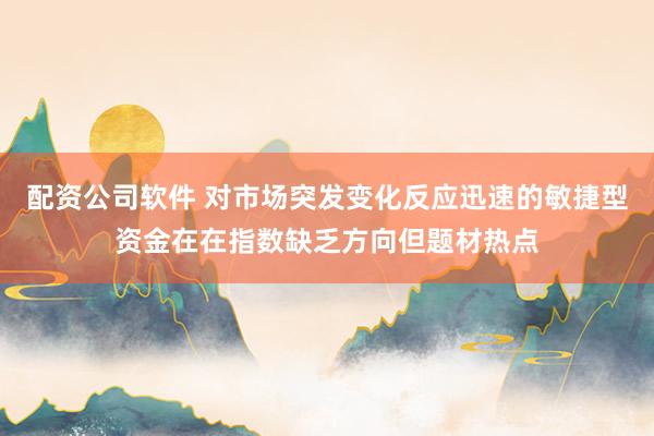 配资公司软件 对市场突发变化反应迅速的敏捷型资金在在指数缺乏方向但题材热点